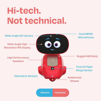 Miko 3 Ai-Powered Smart Robot For Kids, Stem Learning Educational Robot, Interactive Voice Control Robot With App Control, Disney Stories, Coding Apps, Unlimited Games For Girls And Boys Ages 5-10, Red