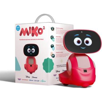 Miko 3 Ai-Powered Smart Robot For Kids, Stem Learning Educational Robot, Interactive Voice Control Robot With App Control, Disney Stories, Coding Apps, Unlimited Games For Girls And Boys Ages 5-10, Red