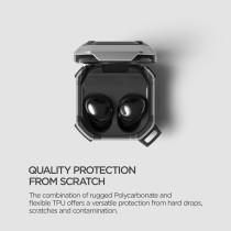 VRS Designgalaxy Buds2 Pro / Buds 2 / Buds Pro / Buds Live Case Active, Satin Silver