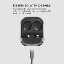 VRS Designgalaxy Buds2 Pro / Buds 2 / Buds Pro / Buds Live Case Active, Satin Silver