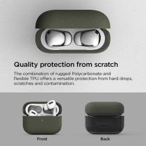 VRS Design Modern For Apple Airpods Pro 2nd Generation And 1st Generation Case (2023/2022/2019), Sand Stone/Olive Green