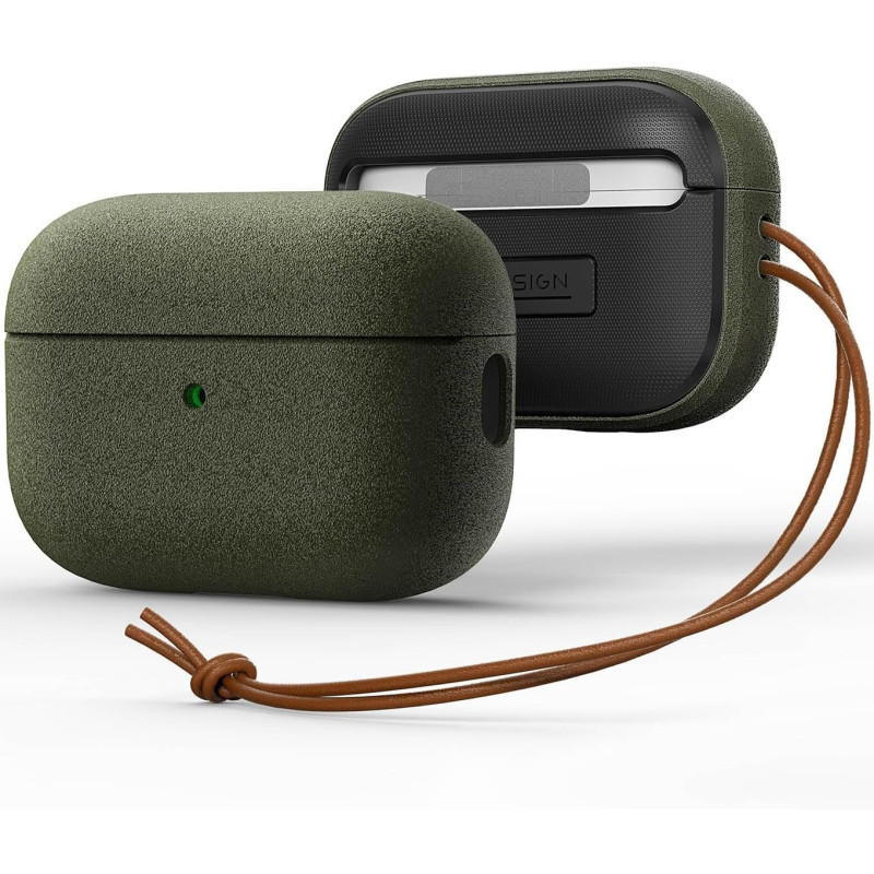 VRS Design Modern For Apple Airpods Pro 2nd Generation And 1st Generation Case (2023/2022/2019), Sand Stone/Olive Green