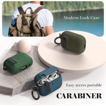 VRS Design Modern Lock Airpods Pro Case For Apple Airpods Pro 2nd Generation And 1st Generation (2023/2022/2019), Sand Stone/Olive Green