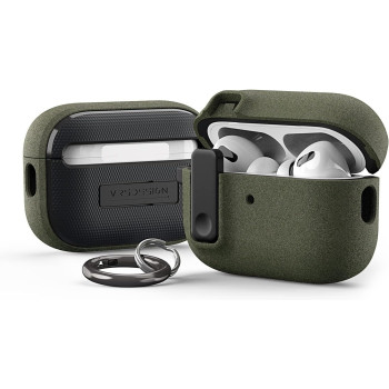 VRS Design Modern Lock Airpods Pro Case For Apple Airpods Pro 2nd Generation And 1st Generation (2023/2022/2019), Sand Stone/Olive Green