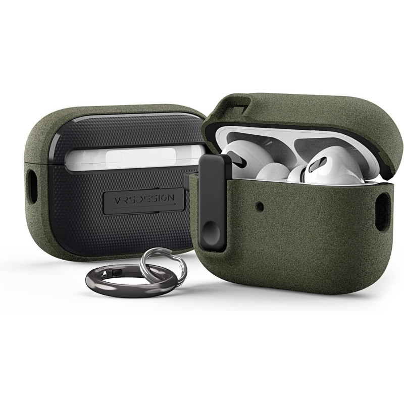 VRS Design Modern Lock Airpods Pro Case For Apple Airpods Pro 2nd Generation And 1st Generation (2023/2022/2019), Sand Stone/Olive Green