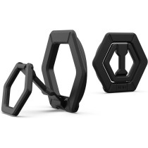 Urban Armor Gear Uag Magnetic Phone Ring Stand Compatible With Magsafe Magnet, Removable Metal Finger Ring Grip And 360 Rotation Adjustable Kickstand For iPhone 15/14/13, Galaxy S24/S23, Black