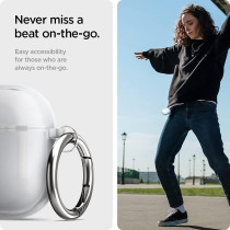 Spigen Ultra Hybrid Designed For Airpods 3rd Generation Case With Keychain, Protective Clear Case For Airpods 3 Case 2021, Jet White