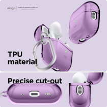 Elago Compatible With Airpods Pro 2nd Generation Case Clear - Compatible With Airpods Pro 2 Case, Protective Case With Keychain, Transparent, Wireless Charging, Reduced Yellowing, Deep Purple