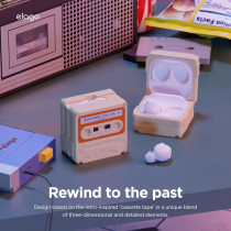 Elago Cassette Tape Case Compatible With Samsung Galaxy Buds FE Case (2023) / Galaxy Buds 2 Pro Case (2022) / Galaxy Buds 2 Case (2021) / Galaxy Buds Pro Case (2021) / Galaxy Buds Live Case (2020)
