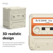 Elago Cassette Tape Case Compatible With Samsung Galaxy Buds FE Case (2023) / Galaxy Buds 2 Pro Case (2022) / Galaxy Buds 2 Case (2021) / Galaxy Buds Pro Case (2021) / Galaxy Buds Live Case (2020)