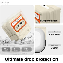 Elago Cassette Tape Case Compatible With Samsung Galaxy Buds FE Case (2023) / Galaxy Buds 2 Pro Case (2022) / Galaxy Buds 2 Case (2021) / Galaxy Buds Pro Case (2021) / Galaxy Buds Live Case (2020)