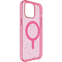 BodyGuardz Carve Clear For iPhone 15 Pro Max Case, Ultra-Slim Shockproof Military Grade Tested 16FT Drop Rating, Compatible With MagSafe and Wireless Charging, Responsive Buttons, Pink Glitter