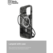 BodyGuardz Carve Marble For iPhone 15 Pro Case, Ultra-Slim Shockproof Military Grade Tested 16FT Drop Rating, Compatible With MagSafe and Wireless Charging, Responsive Buttons, Black