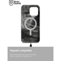 BodyGuardz Carve Marble For iPhone 15 Pro Case, Ultra-Slim Shockproof Military Grade Tested 16FT Drop Rating, Compatible With MagSafe and Wireless Charging, Responsive Buttons, Black