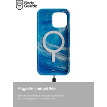 BodyGuardz Carve Marble For iPhone 15 Pro Case, Ultra-Slim Shockproof Military Grade Tested 16FT Drop Rating, Compatible With MagSafe and Wireless Charging, Responsive Buttons, Blue