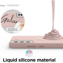 Elago Compatible With Samsung Galaxy S22 Case, Liquid Silicone Case, Full Body Screen Camera Protective Cover, Shockproof, Slim Phone Case, Anti-Scratch Soft Microfiber Lining, 6.1 Inch, Sand Pink