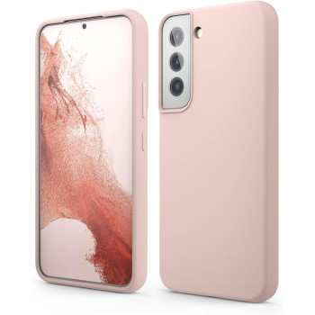 Elago Compatible With Samsung Galaxy S22 Case, Liquid Silicone Case, Full Body Screen Camera Protective Cover, Shockproof, Slim Phone Case, Anti-Scratch Soft Microfiber Lining, 6.1 Inch, Sand Pink