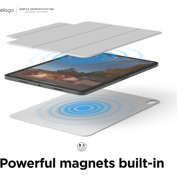 Elago Case For iPad Air 10.9 5th, 4th Generation And iPad Pro 1st Generation 2018, iPad Case With Magnetic Attachment To Metal, Compatible With Apple iPad Pencil And Elagos Pencil Case, Light Grey