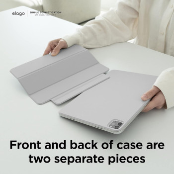 Elago Case For iPad Air 10.9 5th, 4th Generation And iPad Pro 1st Generation 2018, iPad Case With Magnetic Attachment To Metal, Compatible With Apple iPad Pencil And Elagos Pencil Case, Light Grey