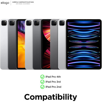 Elago Case For iPad Pro 11 Inch, 4th, 3rd, 2nd Generation iPad Case With Magnetic Attachment To Metal Materials, Compatible With Apple iPad Pencil And Elagos Pencil Case, Blue