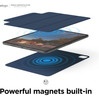 Elago Case For iPad Pro 11 Inch, 4th, 3rd, 2nd Generation iPad Case With Magnetic Attachment To Metal Materials, Compatible With Apple iPad Pencil And Elagos Pencil Case, Blue