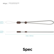 Elago Lanyard Compatible With AirPods Pro 2, Nylon Wrist Strap, Anti Drop, Extra Security, Adjustable Button, Widely Applicable, Brown