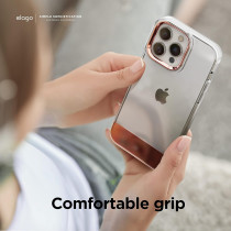 Elago Glide Armor Case Designed For iPhone 14 Pro Max Case, Drop Protection, Shockproof Protective TPU Cover, Upgraded Shockproof, Mix And Match Parts, Enhanced Camera Guard, Clear/Rose Gold