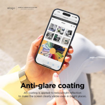 Elago Anti Finger Glass Screen Protector Compatible With iPhone 14 Pro Max, Anti-Fingerprint, 9H Surface Hardness, Shatter-Proof, Scratch Protection