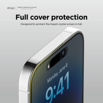 Elago Anti Finger Glass Screen Protector Compatible With iPhone 14 Pro Max, Anti-Fingerprint, 9H Surface Hardness, Shatter-Proof, Scratch Protection