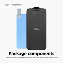 Elago Anti Finger Glass Screen Protector Compatible With iPhone 14 Pro Max, Anti-Fingerprint, 9H Surface Hardness, Shatter-Proof, Scratch Protection