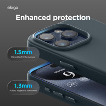 Elago Magnetic Leather Case Compatible With iPhone 15 Pro Max Case, Compatible With All MagSafe Accessories, 6.7 Inch, Built-in Magnets, Vegan Leather, Shockproof, Water-Resistant, Jean Indigo