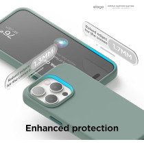 Elago Magnetic Silicone Case Compatible With iPhone 15 Pro Max Case, 6.7 Inch Compatible With All MagSafe Accessories Built-in Magnets, Soft Grip Silicone, Shockproof, Midnight Green