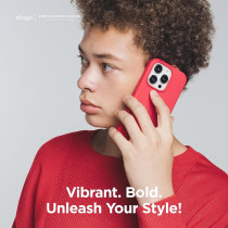 Elago Compatible With iPhone 15 Pro Case, Liquid Silicone Case, Full Body Protective Cover, Shockproof, Slim Phone Case, Anti-Scratch Soft Microfiber Lining, 6.1 Inch, Red