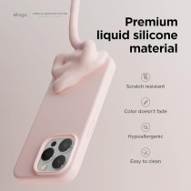 Elago Compatible With iPhone 15 Pro Max Case, Liquid Silicone Case, Full Body Protective Cover, Shockproof, Slim Phone Case, Anti-Scratch Soft Microfiber Lining, 6.7 Inch, Lovely Pink