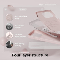 Elago Compatible With iPhone 15 Pro Max Case, Liquid Silicone Case, Full Body Protective Cover, Shockproof, Slim Phone Case, Anti-Scratch Soft Microfiber Lining, 6.7 Inch, Lovely Pink