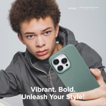 Elago Compatible With iPhone 15 Pro Max Case, Liquid Silicone Case, Full Body Protective Cover, Shockproof, Slim Phone Case, Anti-Scratch Soft Microfiber Lining, 6.7 Inch, Midnight Green