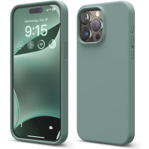 Elago Compatible With iPhone 15 Pro Max Case, Liquid Silicone Case, Full Body Protective Cover, Shockproof, Slim Phone Case, Anti-Scratch Soft Microfiber Lining, 6.7 Inch, Midnight Green