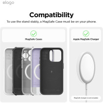 Elago MS M4 Charging Stand Compatible with MagSafe Charger, Premium Silicone Stand Compatible With iPhone 15/14/13/12 Series, Classic White