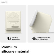 Elago MS M4 Charging Stand Compatible with MagSafe Charger, Premium Silicone Stand Compatible With iPhone 15/14/13/12 Series, Classic White