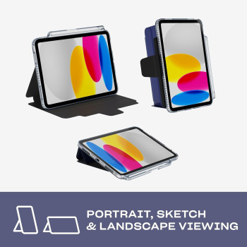 Tech21 EvoFolio Case For iPad 10th Gen, Impact Protection, Multi-Angle Viewing, Blue