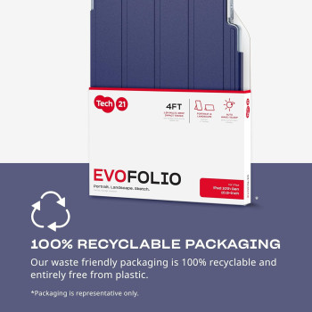 Tech21 EvoFolio Case For iPad 10th Gen, Impact Protection, Multi-Angle Viewing, Blue