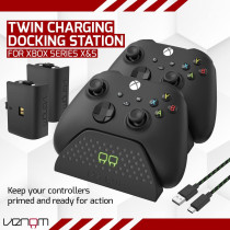 Venom Twin Charging Dock With 2X Rechargeable Battery Packs, (Xbox Series X and S, Xbox One), Black