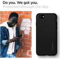 Spigen Liquid Air Armor Designed For iPhone SE 2020 Case/Designed For iPhone 8 Case (2017) / Designed For iPhone 7 Case (2016), Black
