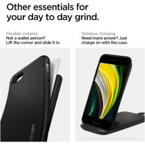 Spigen Liquid Air Armor Designed For iPhone SE 2020 Case/Designed For iPhone 8 Case (2017) / Designed For iPhone 7 Case (2016), Black