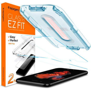 Spigen Tempered Glass Screen Protector (GlasTR EZ FIT) Designed For iPhone 8 / iPhone 7, 4.7 Inch, Pack Of 2