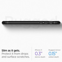 Spigen Rugged Armor Designed For iPhone 11 Case (2019), Matte Black