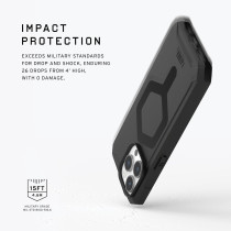 Urban Armor Gear UAG Case Compatible With iPhone 15 Pro Case 6.1 Essential Armor Black Built-in Magnet Compatible With MagSafe Charging Rugged Military Grade Dropproof Protective Cover