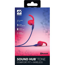 iFrogz Sound Hub Tone Bluetooth Earbuds Water-Resistant, Navy/Red