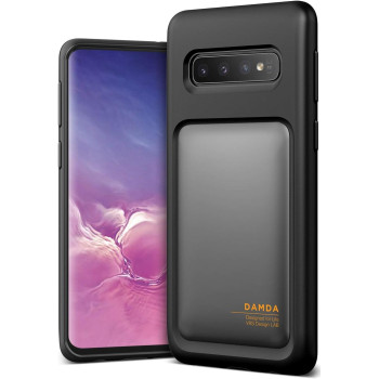 VRS Design Shockproof Slim Shield Case Damda High Pro Shield, Black Steel Silver, Reinforced Corners Compatible With Galaxy S10 5G, 6.7 Inch, 2019