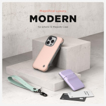 VRS Design Phone Case For iPhone 15 Pro, Compatible With Magsafe, Terra Guard Modeern Premium Modern Style Dual Protection Magnetic Case For iPhone 15 Pro, Purple